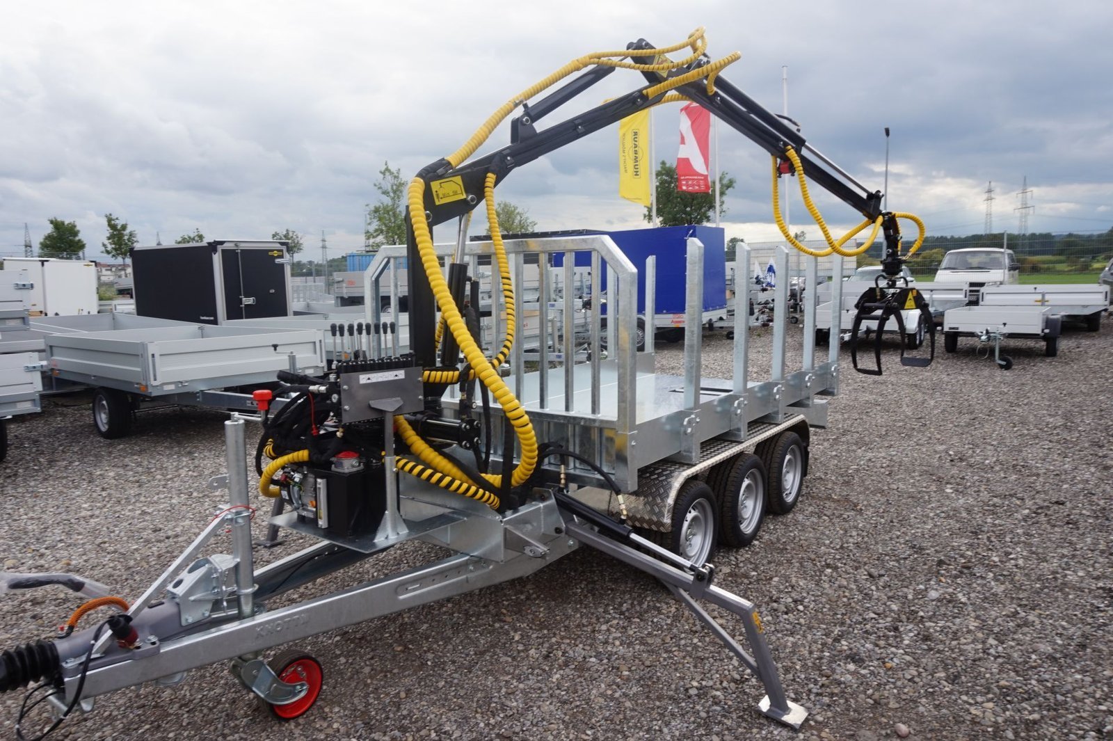 PKW Anhänger Holztransportanhänger HT353017-K mit Ladekran Jansen, Ladefläche (zwischen Rungen) ca. 3.00 x 1,49m – Image 5