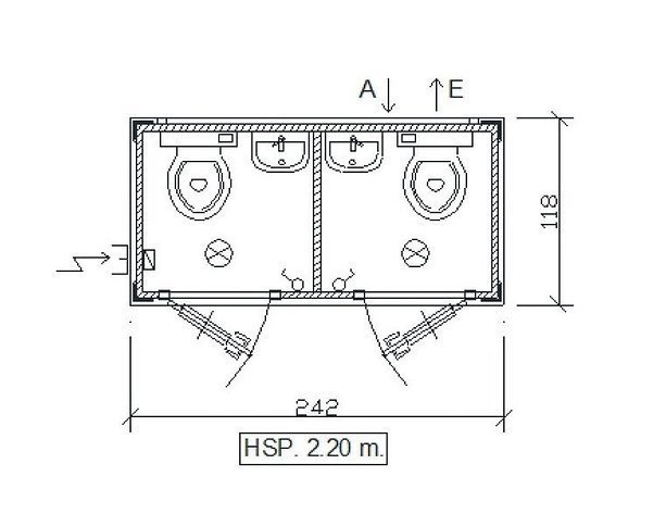 Conteneur Sanitaire SS1 neuf avec 2 WC et 2 Lave-mains – Image 5